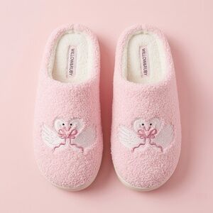 NWT Pink Bow Coquette Swan Slippers